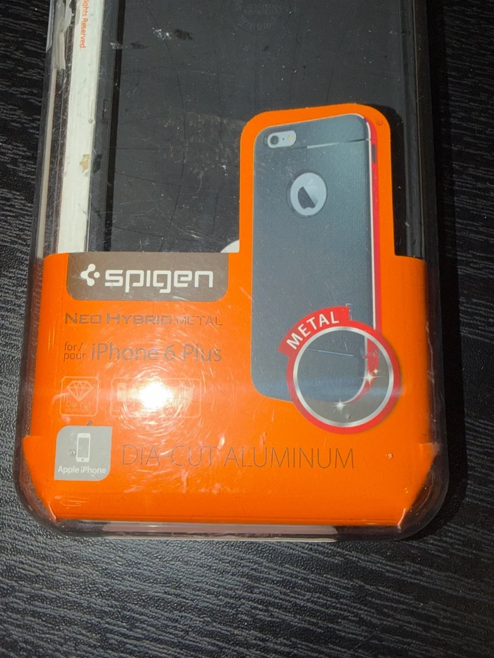 Spigen Neo Hybrid Metal Case for iPhone 6 Plus Space Gray Dia-Cut Aluminum
